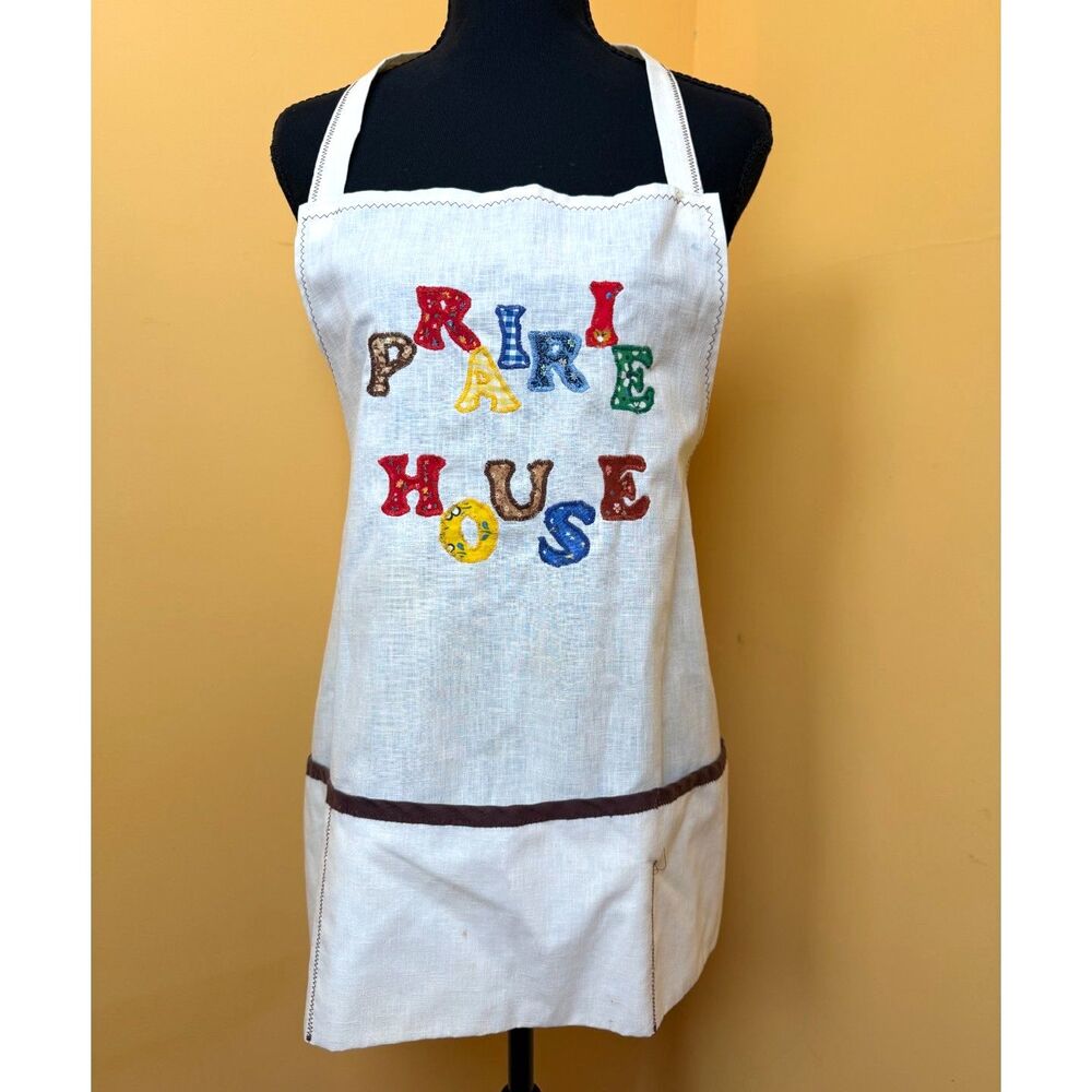 Vintage Handmade Prairie House Kitchen Apron Cottagecore Farmhouse Patchwork